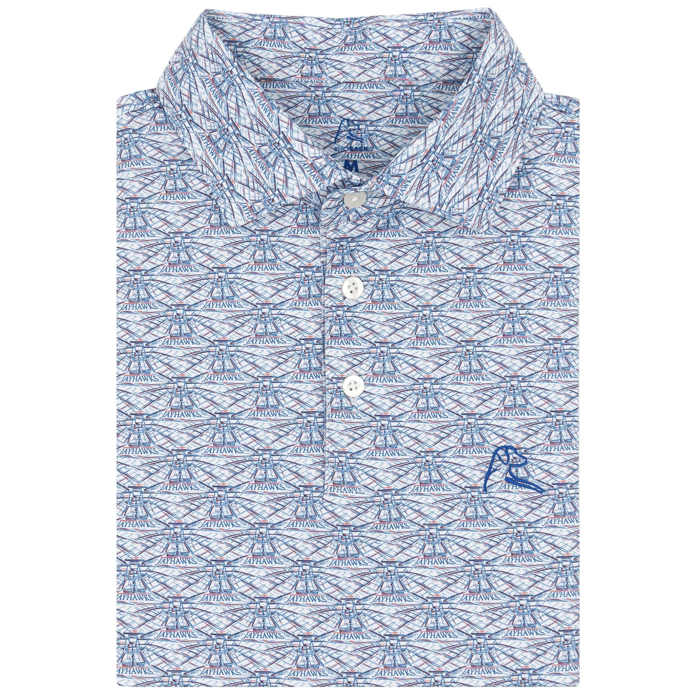 The Kansas Allen Fieldhouse® | Collegiate Polo | The Kansas Allen Fieldhouse® - White/Azure Blue