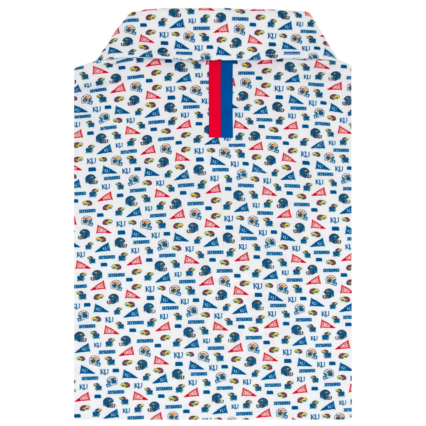 The Kansas Gameday | Collegiate Polo | The Kansas Gameday - White/Azure Blue
