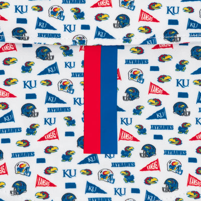 The Kansas Gameday | Collegiate Polo | The Kansas Gameday - White/Azure Blue