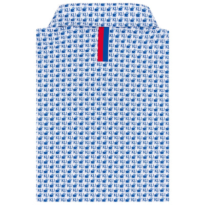 The Kansas Rock Chalk™ | Collegiate Polo | The Kansas Rock Chalk™ - White/Azure Blue
