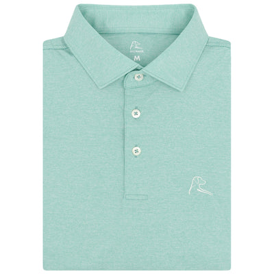 Heather | Performance Polo | Heather - Sea Green/White