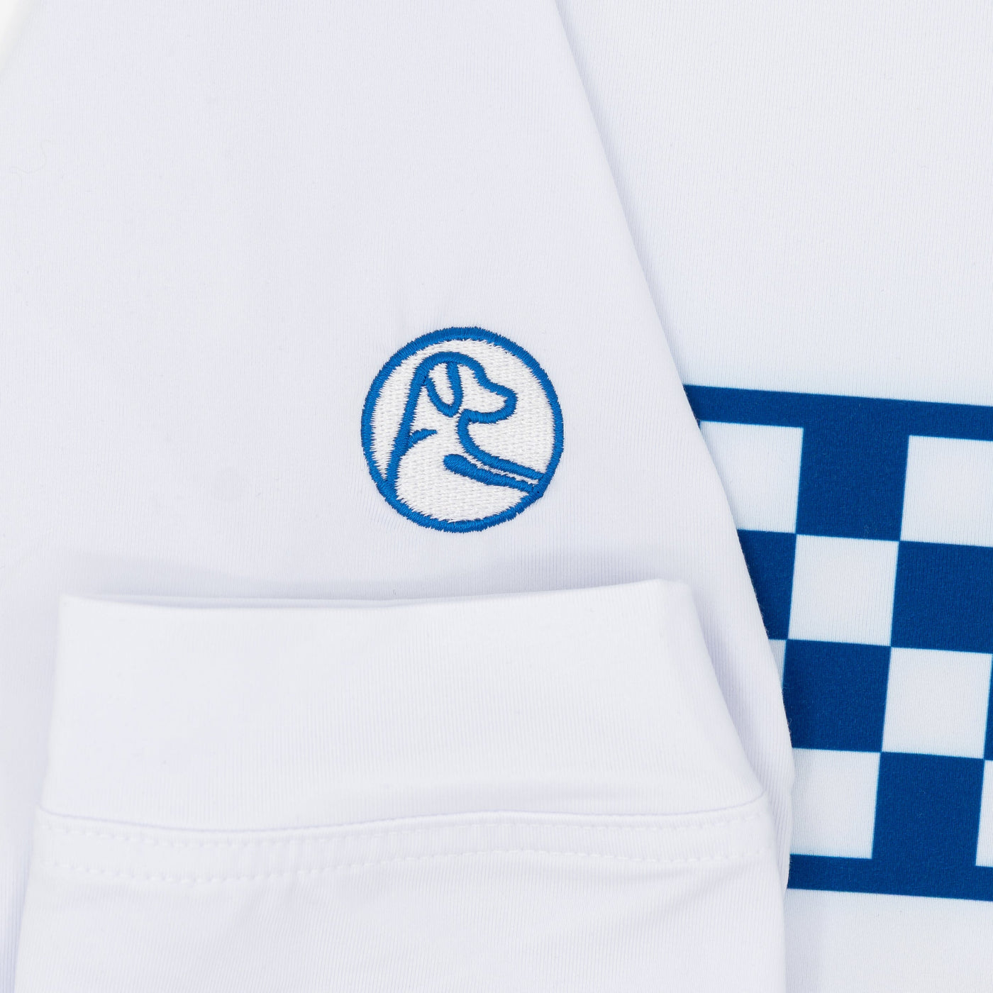 Kentucky Checker Stripe Collegiate Q-Zip | The Kentucky Checker Stripe - White/Azure Blue
