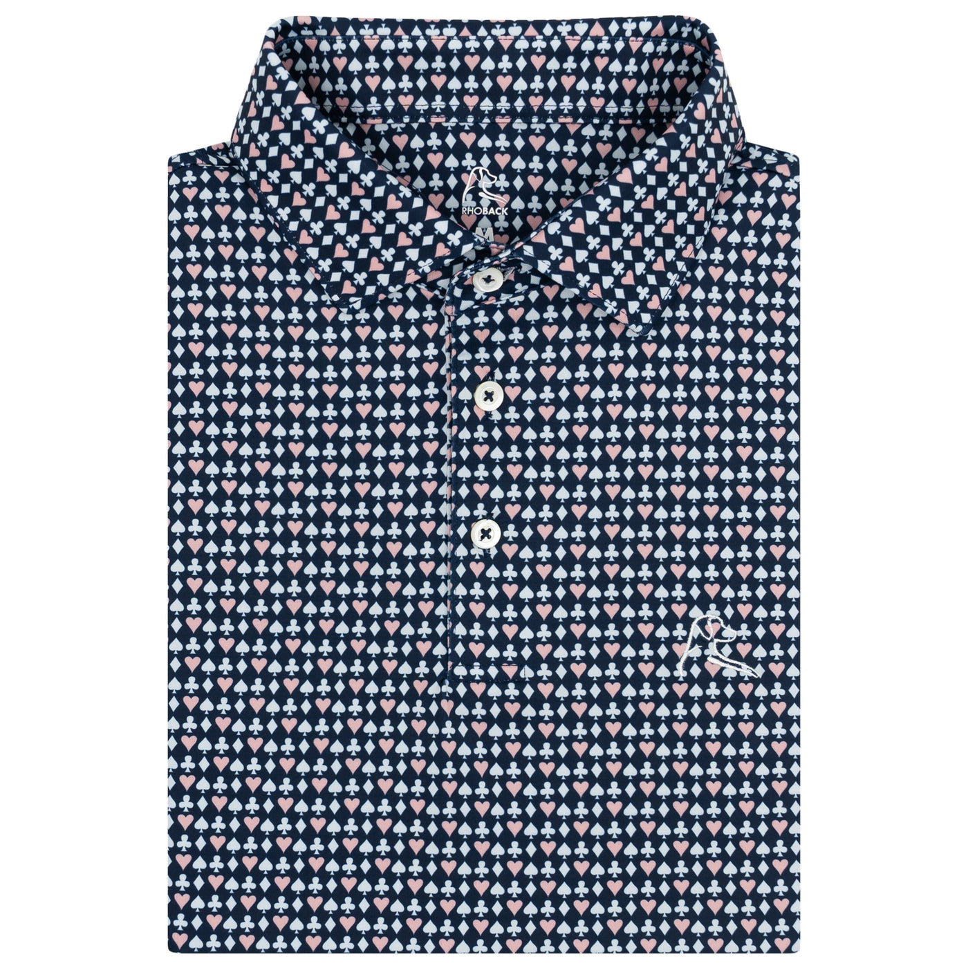 The King Of Hearts | Performance Polo | The King Of Hearts - Fleet Navy/Soft Pink