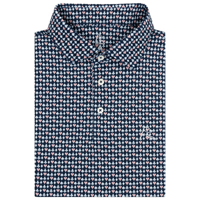 The King Of Hearts | Performance Polo | The King Of Hearts - Fleet Navy/Soft Pink