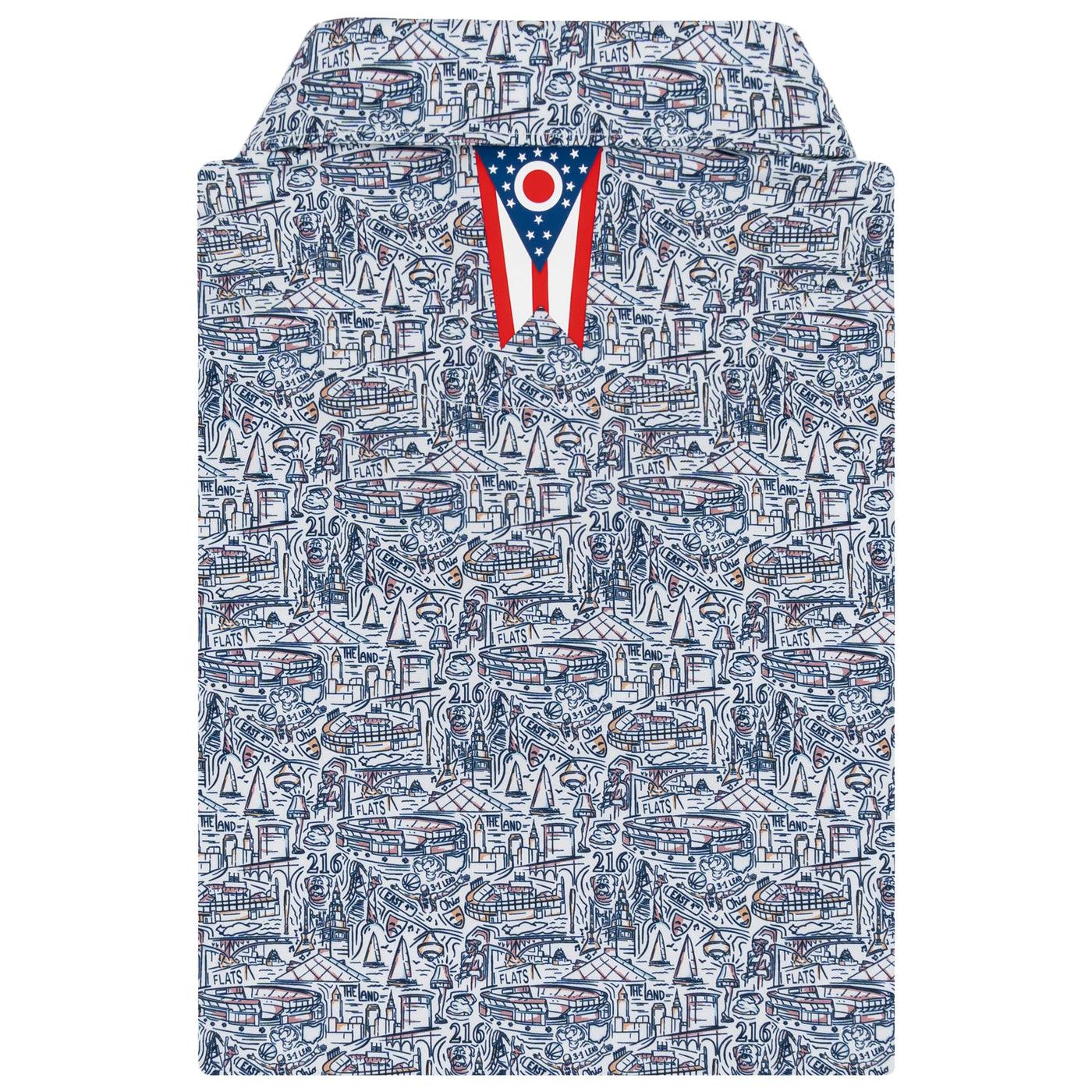 The Land | Performance Polo | The Land - White/Fleet Navy - OH