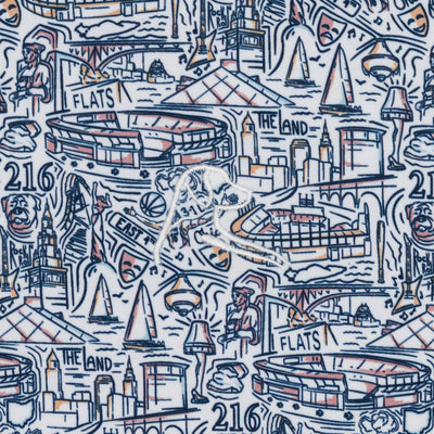 The Land | Performance Polo | The Land - White/Fleet Navy - OH