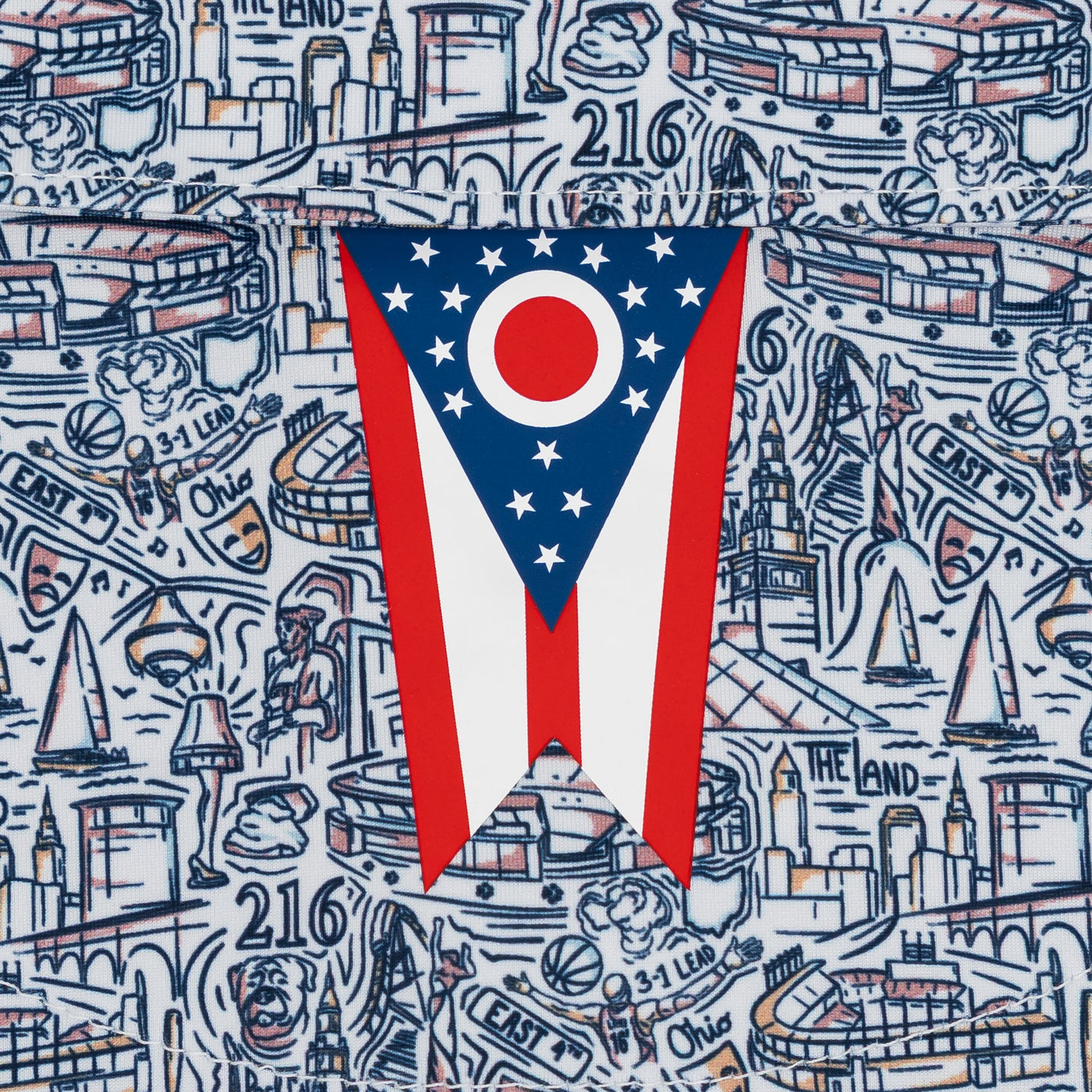 The Land | Performance Polo | The Land - White/Fleet Navy - OH