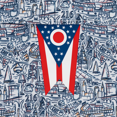 The Land | Performance Polo | The Land - White/Fleet Navy - OH