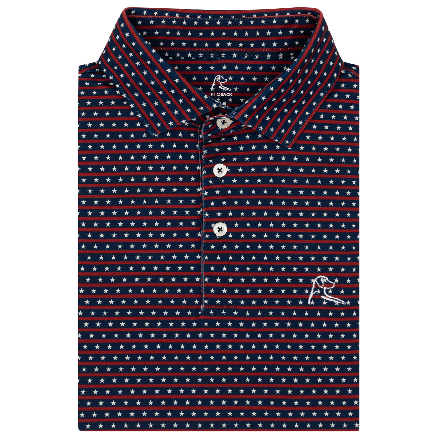 The Liberty Stripe | Performance Polo | The Liberty Stripe - Fleet Navy/Cardinal Red