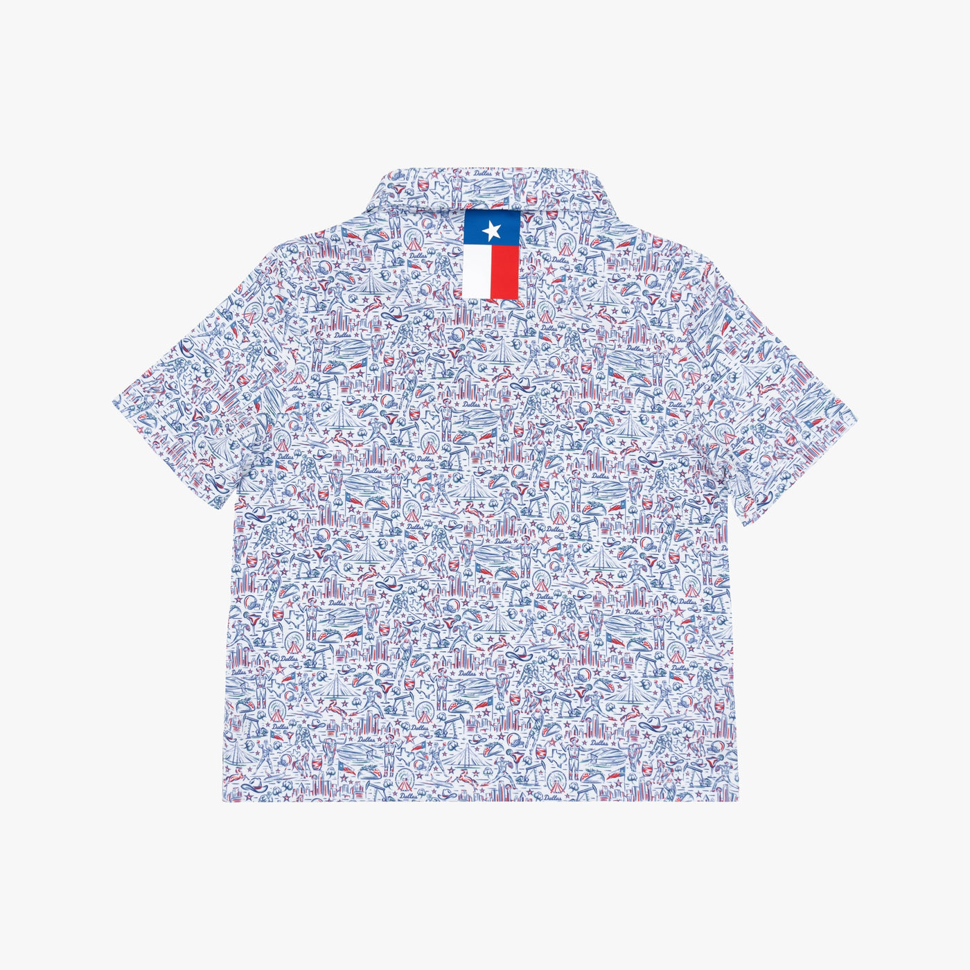 The Lil' DFW | Performance Polo | The DFW - White/Deep Blue - TX