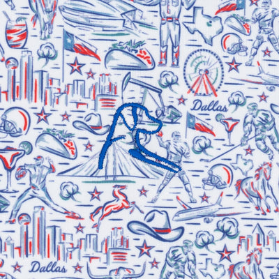 The Lil' DFW | Performance Polo | The DFW - White/Deep Blue - TX