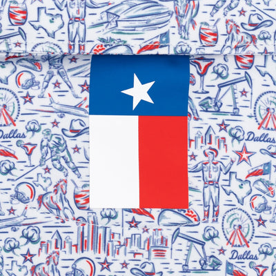 The Lil' DFW | Performance Polo | The DFW - White/Deep Blue - TX