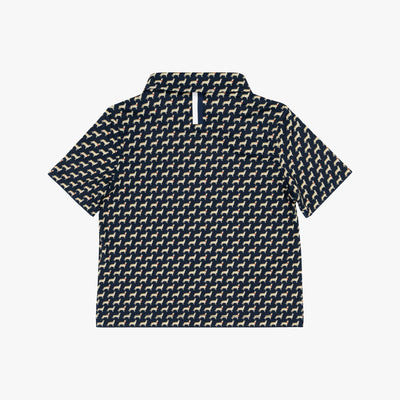 The Lil' Golden Retriever | Performance Polo | The Golden Retriever - Fleet Navy/Autumn Gold