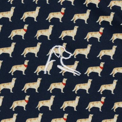 The Lil' Golden Retriever | Performance Polo | The Golden Retriever - Fleet Navy/Autumn Gold