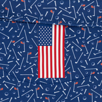 The Lil' Mulligan | Performance Polo | The Mulligan - Deep Blue/White - USA