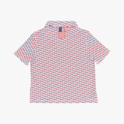 The Lil' Pastime | Performance Polo | The Pastime - White/Classic Red - USA