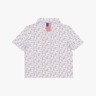 The Lil' Pennant Race | Performance Polo | The Pennant Race - White/Short Stop Blue - USA