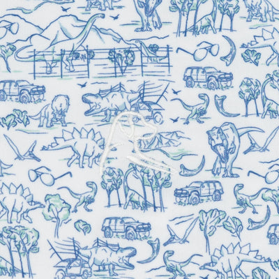 The Lil' Prehistoric | Performance Polo | The Prehistoric - White/Short Stop Blue