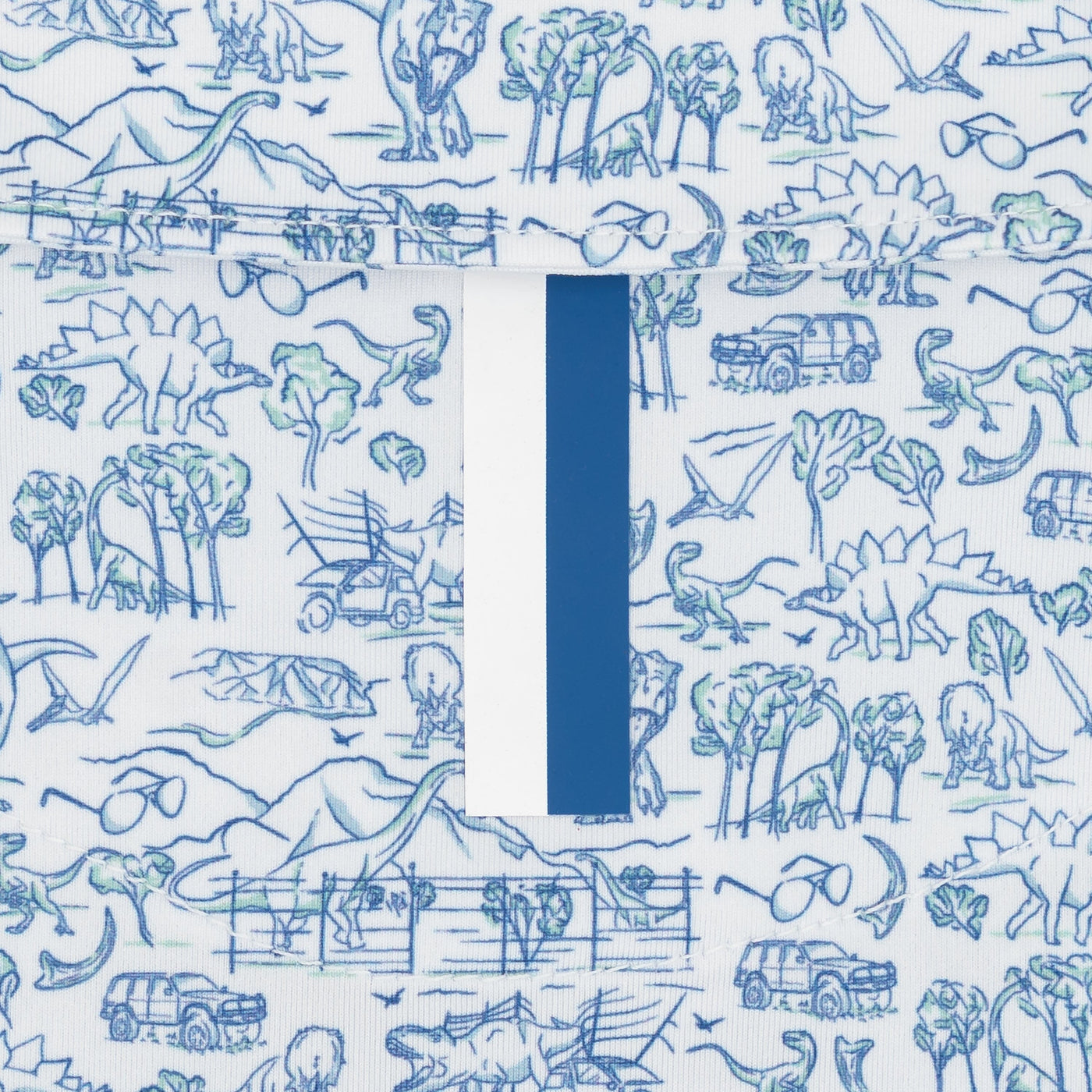 The Lil' Prehistoric | Performance Polo | The Prehistoric - White/Short Stop Blue