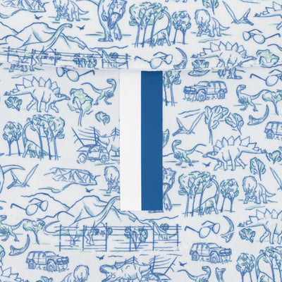 The Lil' Prehistoric | Performance Polo | The Prehistoric - White/Short Stop Blue