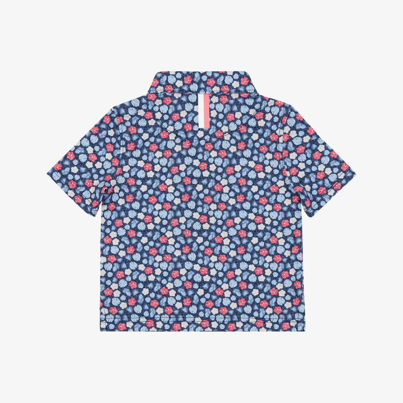 The Lil' Red, White & Hibiscus | Performance Polo | The Red, White & Hibiscus - Admiral Navy