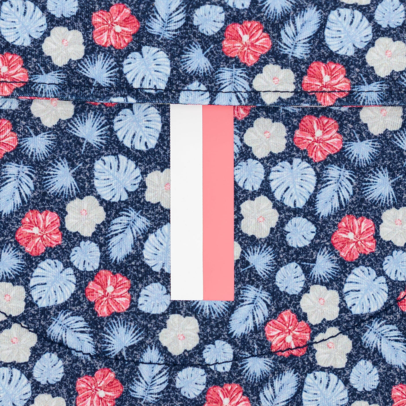 The Lil' Red, White & Hibiscus | Performance Polo | The Red, White & Hibiscus - Admiral Navy
