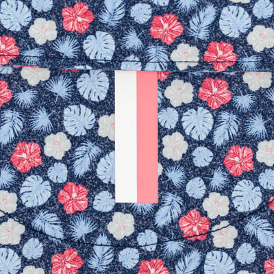 The Lil' Red, White & Hibiscus | Performance Polo | The Red, White & Hibiscus - Admiral Navy