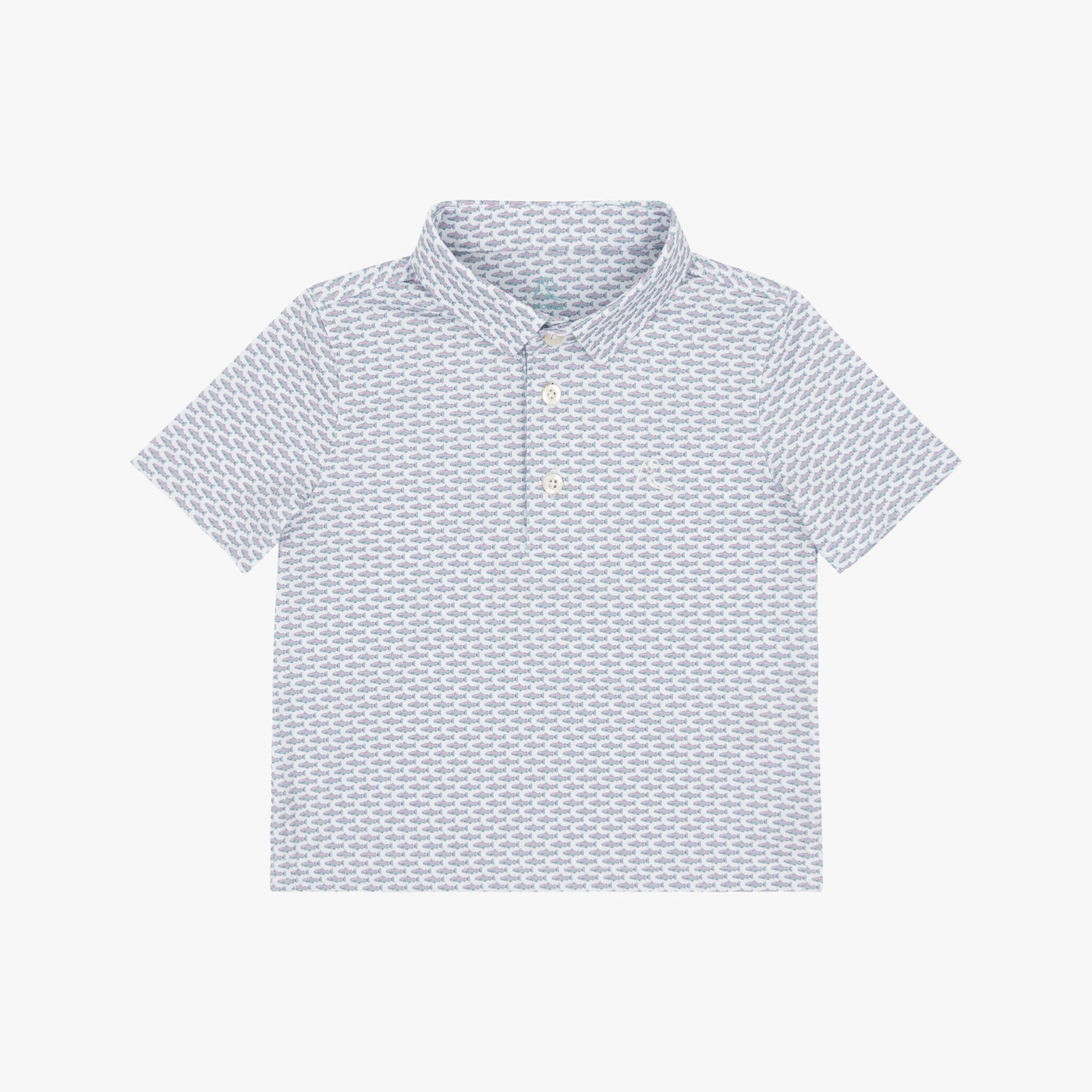 The Lil' Trout | Performance Polo | The Trout - White/Antigua Green