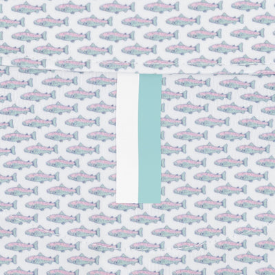 The Lil' Trout | Performance Polo | The Trout - White/Antigua Green