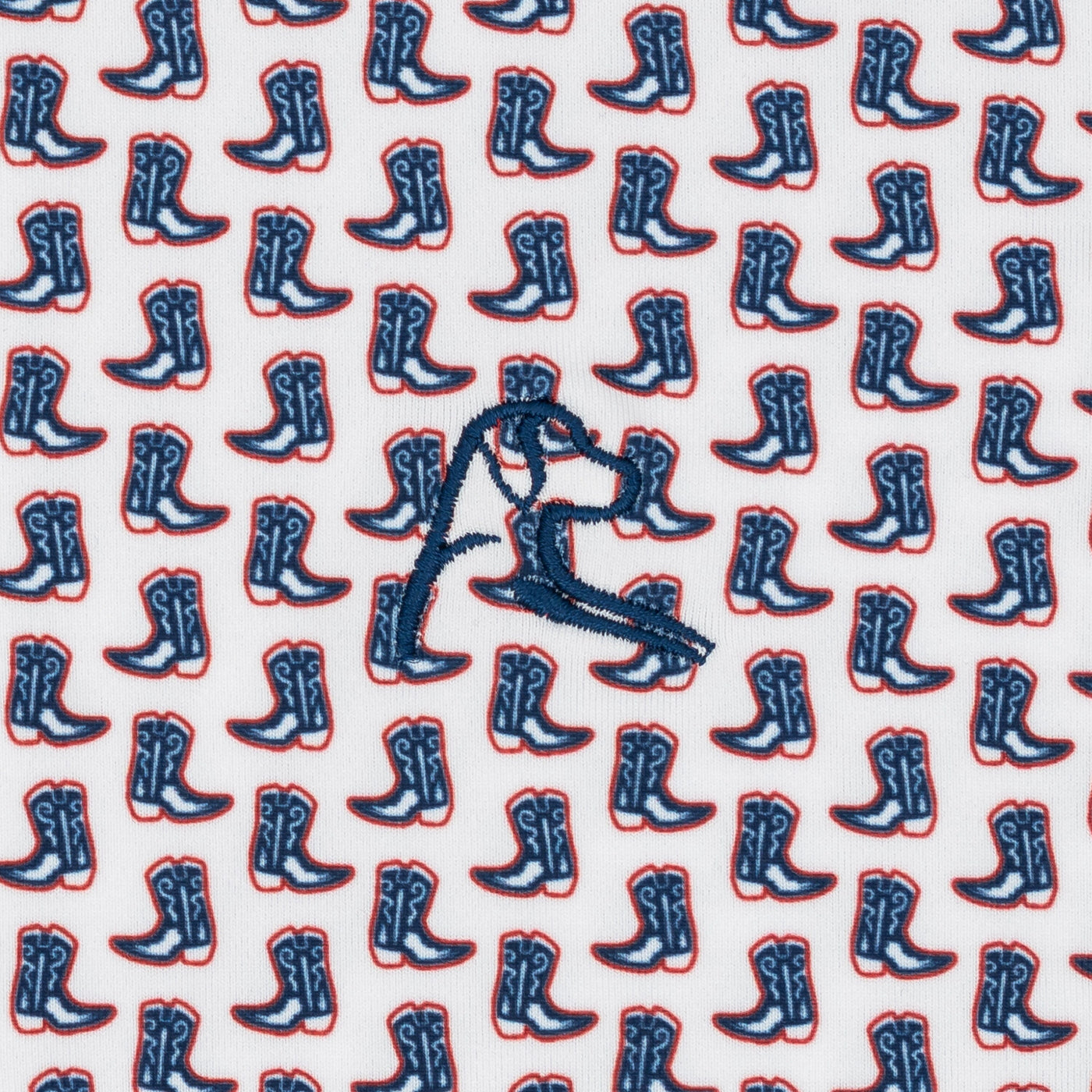 The Lil' Western | Performance Polo | The Western - White/Shoal Blue