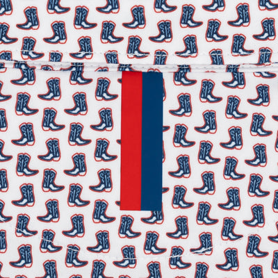 The Lil' Western | Performance Polo | The Western - White/Shoal Blue