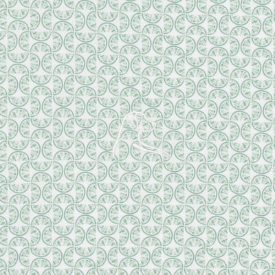 A seamless geometric pattern of overlapping curved lines in light green on white, inspired by moisture-wicking fabric, featured on RHOBACK's The Lime | Performance Polo in White/Spanish Moss.