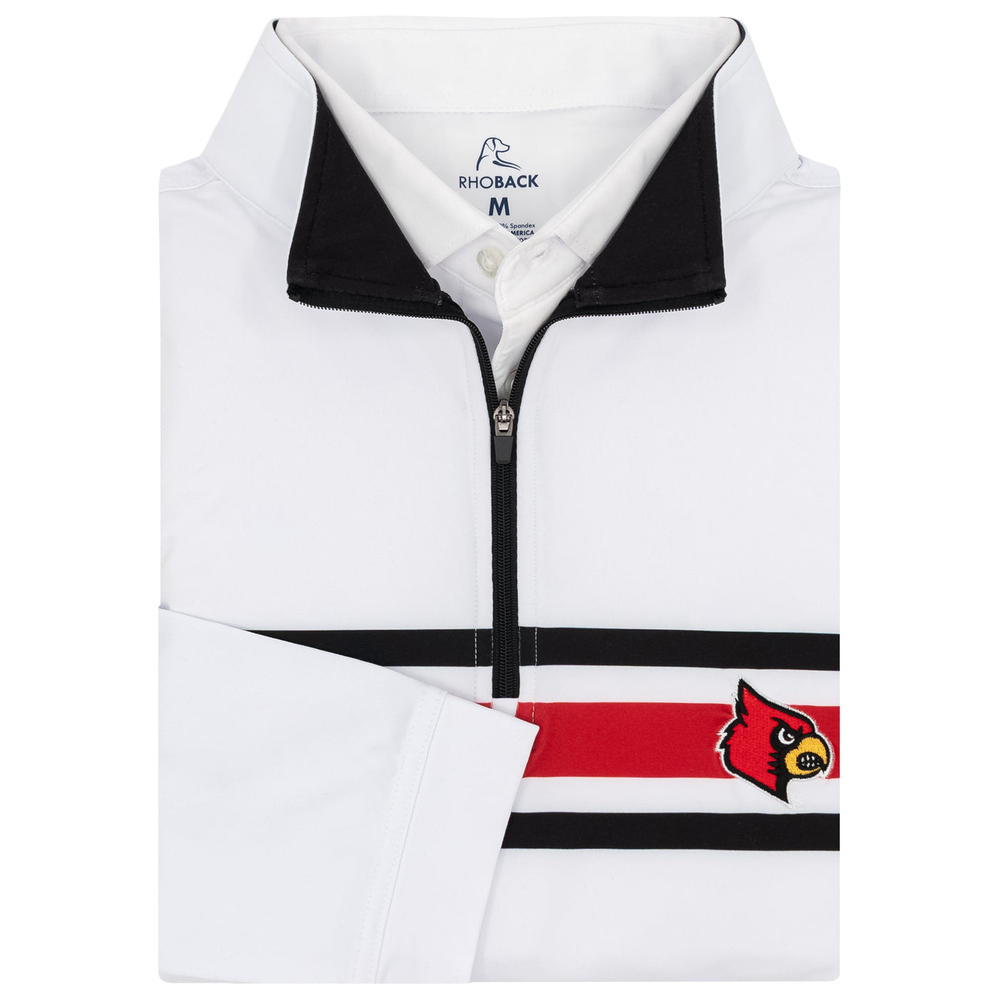 Louisville Helmet Stripe Collegiate Q-Zip | The Louisville Helmet Stripe - White/Roar Red