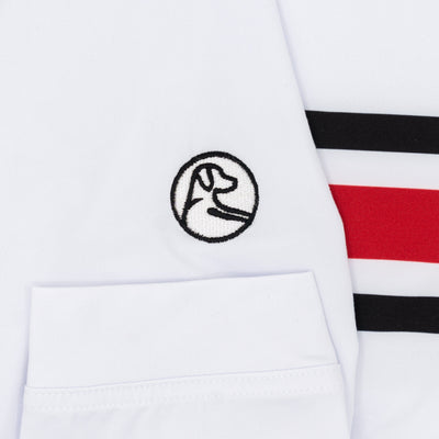Louisville Helmet Stripe Collegiate Q-Zip | The Louisville Helmet Stripe - White/Roar Red