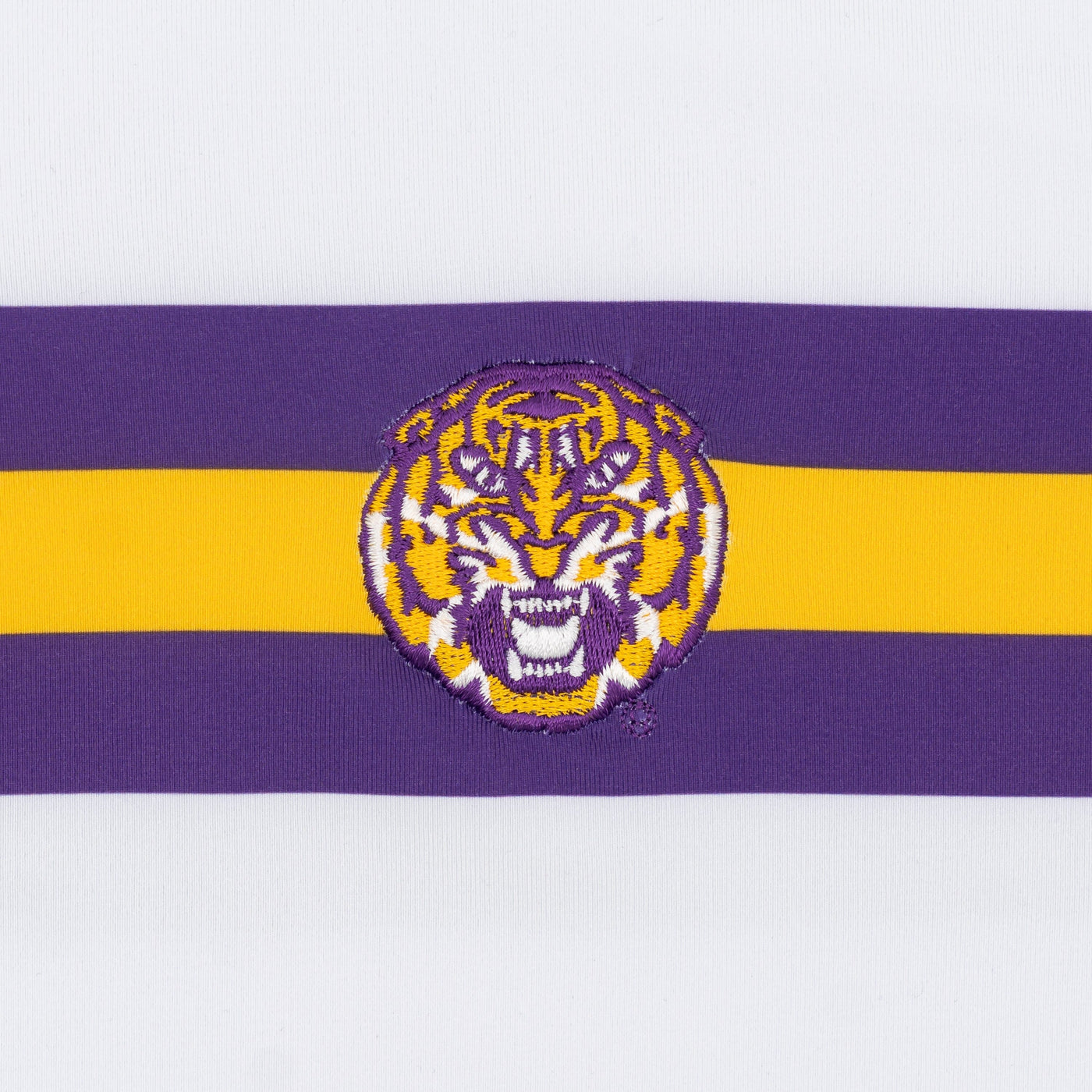 LSU Helmet Stripe Collegiate Q-Zip | The LSU Helmet Stripe - White/Reauxback Purple