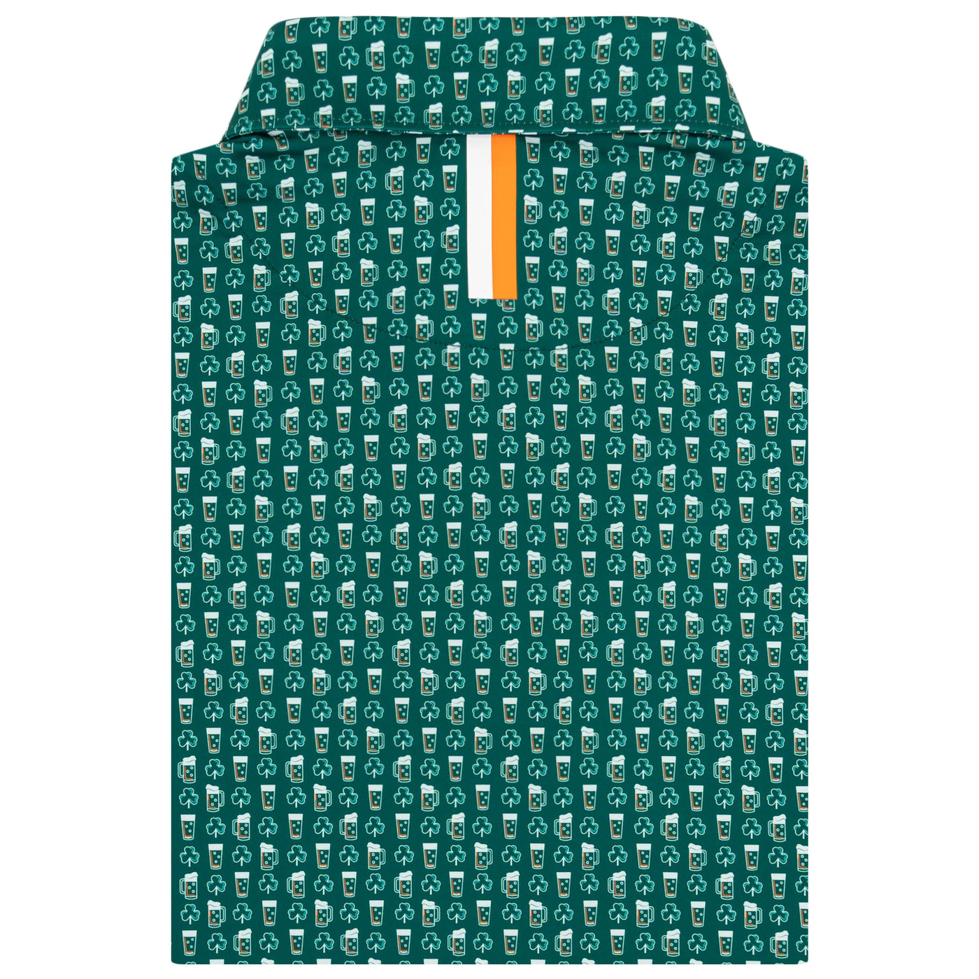 The Lucky Lager | Performance Polo | The Lucky Lager - Fairway Green/Bright Orange
