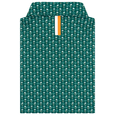 The Lucky Lager | Performance Polo | The Lucky Lager - Fairway Green/Bright Orange