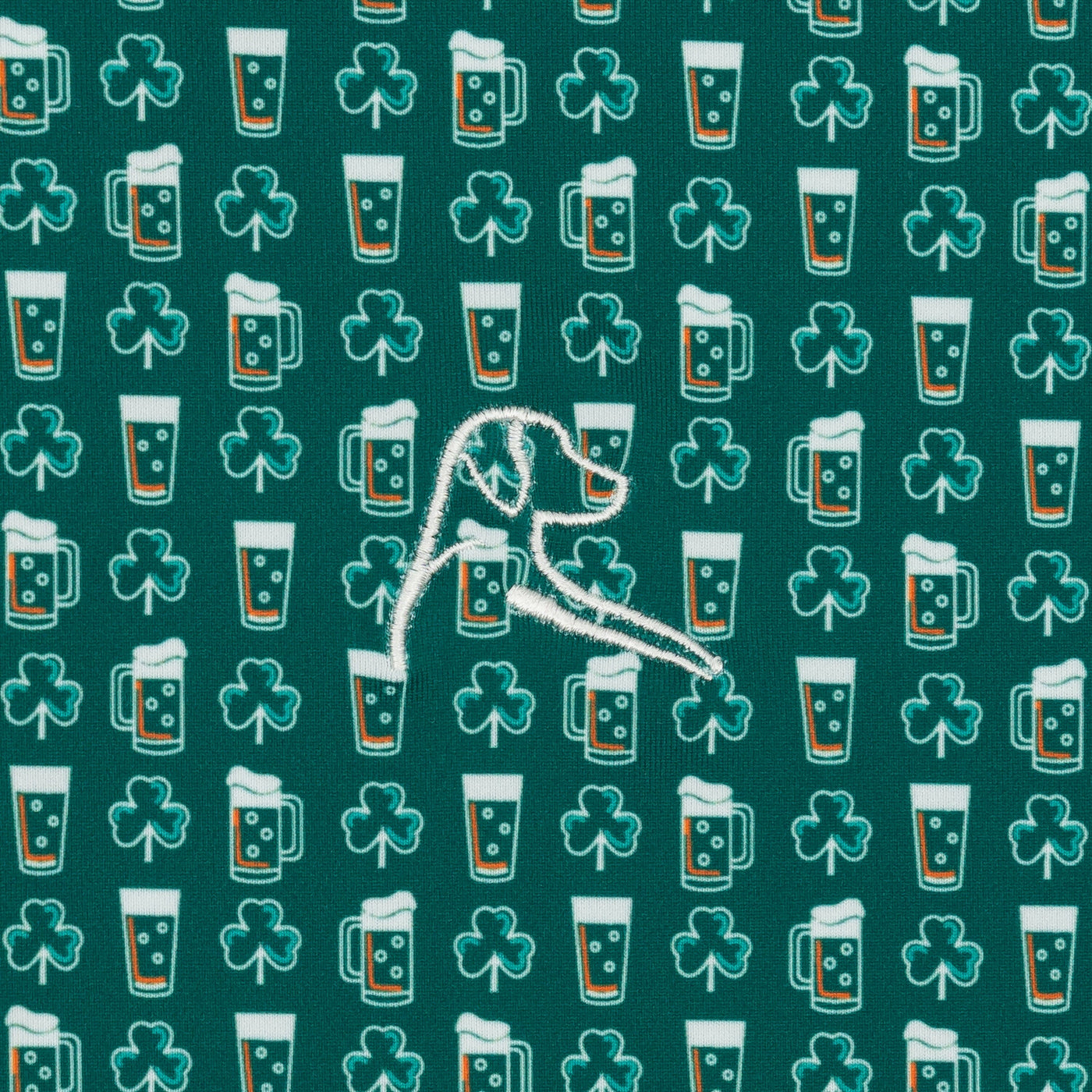 The Lucky Lager | Performance Polo | The Lucky Lager - Fairway Green/Bright Orange