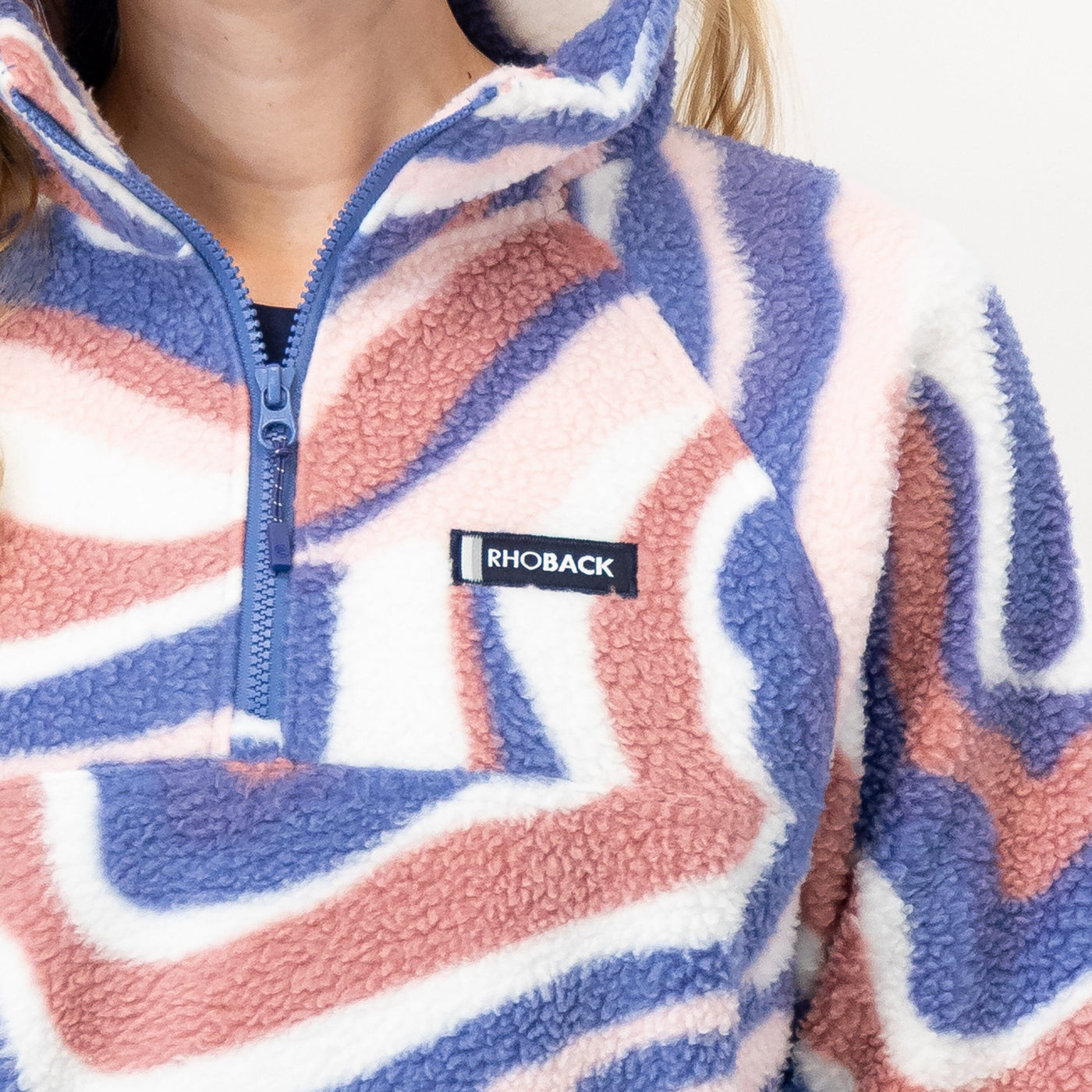 Rivanna Fleece Pullover | The Marble - Flag Blue/White