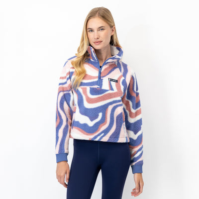 Rivanna Fleece Pullover | The Marble - Flag Blue/White