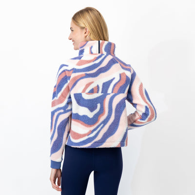 Rivanna Fleece Pullover | The Marble - Flag Blue/White