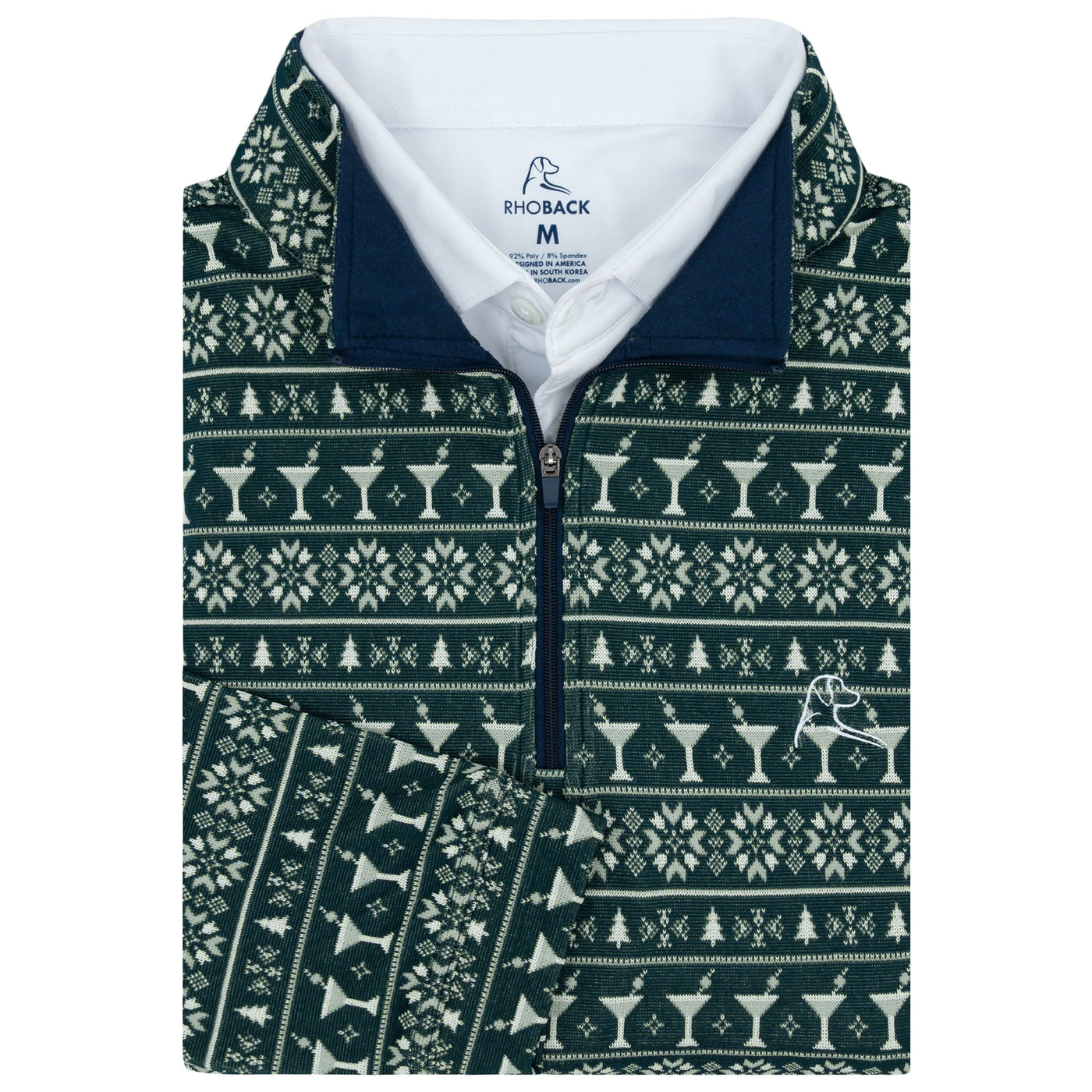 Martini Jacquard Performance Q-Zip | The Martini Jacquard - Ponderosa Green/White