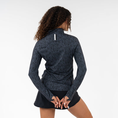 Meadow Of Greens Performance Q-Zip | The Meadow Of Greens - Midnight Black/Charcoal Grey