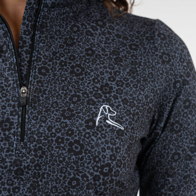 Meadow Of Greens Performance Q-Zip | The Meadow Of Greens - Midnight Black/Charcoal Grey