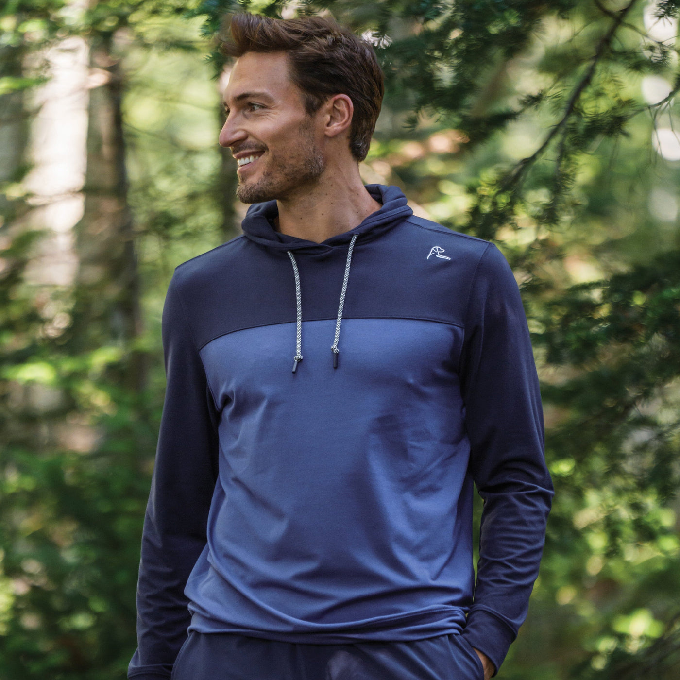 Hesi Performance Hoodie | Colorblock - Fleet Navy/Flag Blue
