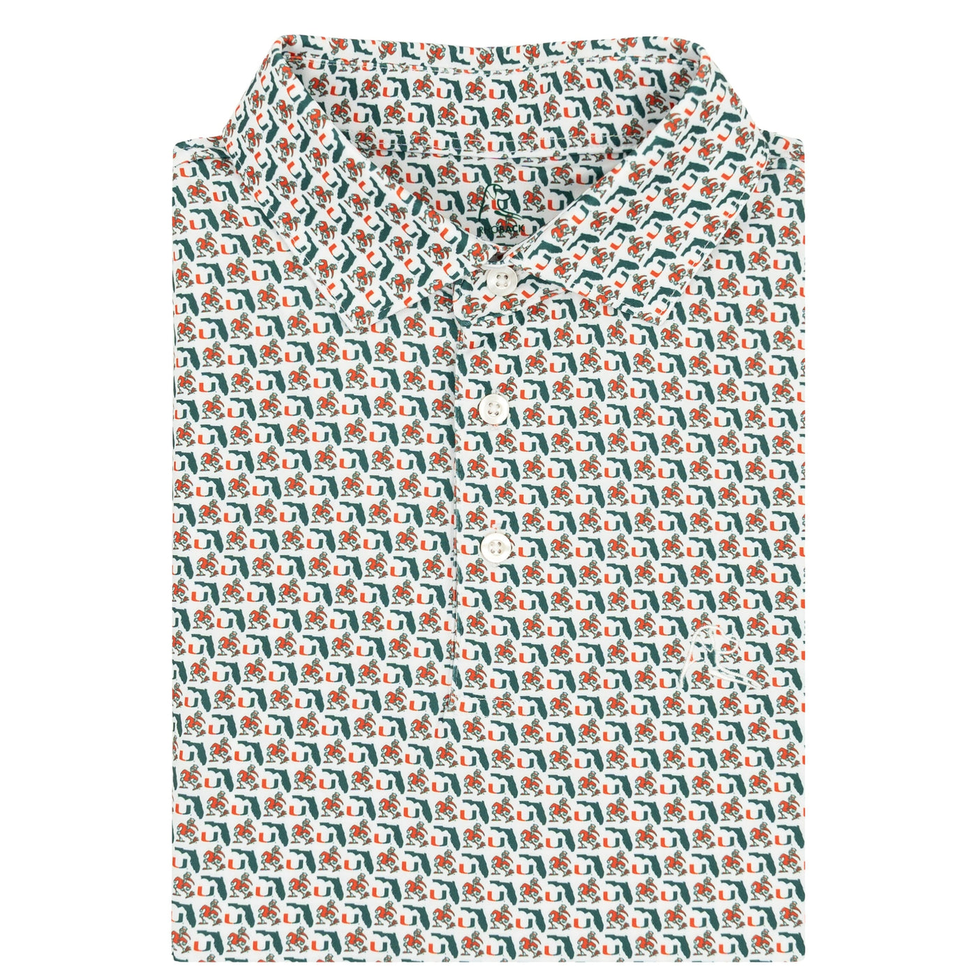 The Miami Canes® | Collegiate Polo | The Miami Canes® - White/Evergreen