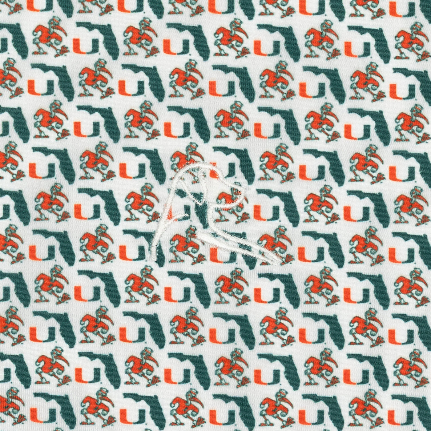 The Miami Canes® | Collegiate Polo | The Miami Canes® - White/Evergreen