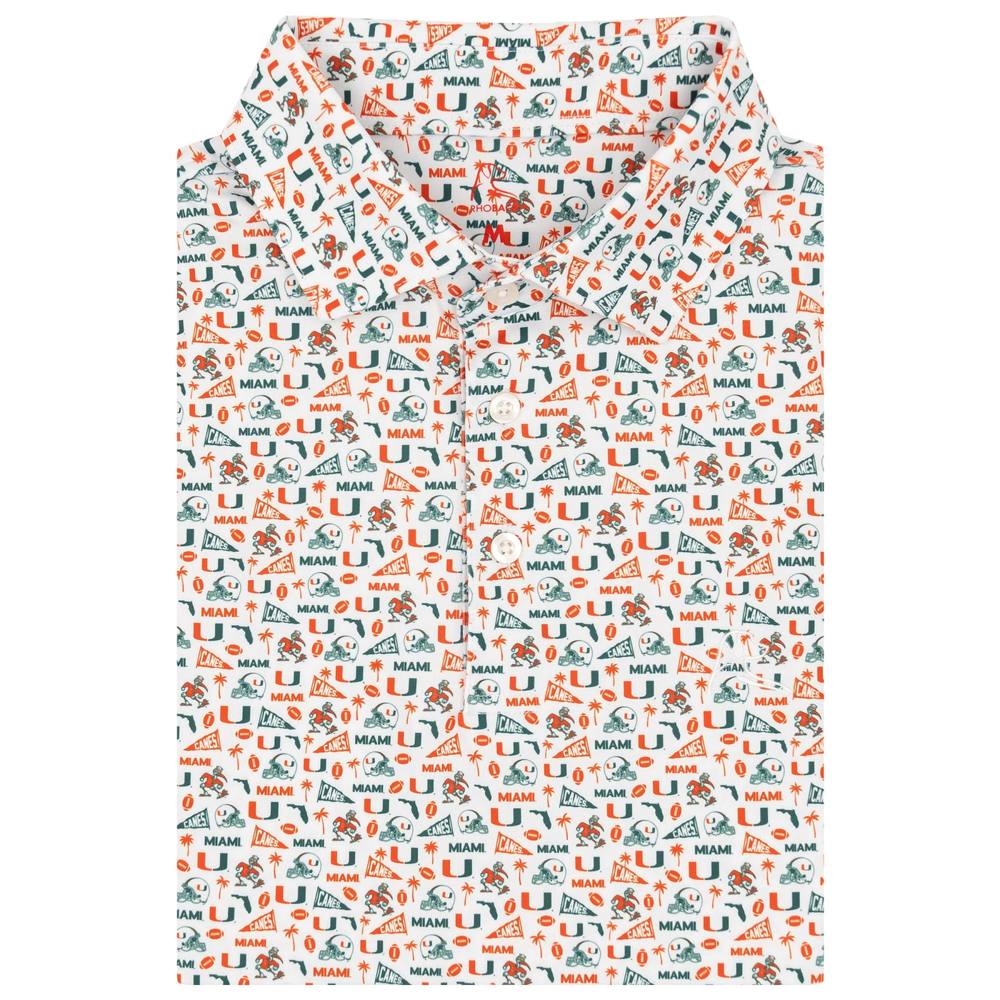 The Miami Gameday | Collegiate Polo | The Miami Gameday - White/Fire Orange