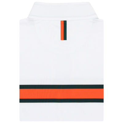 Miami Helmet Stripe Collegiate Q-Zip | The Miami Helmet Stripe - White/Evergreen
