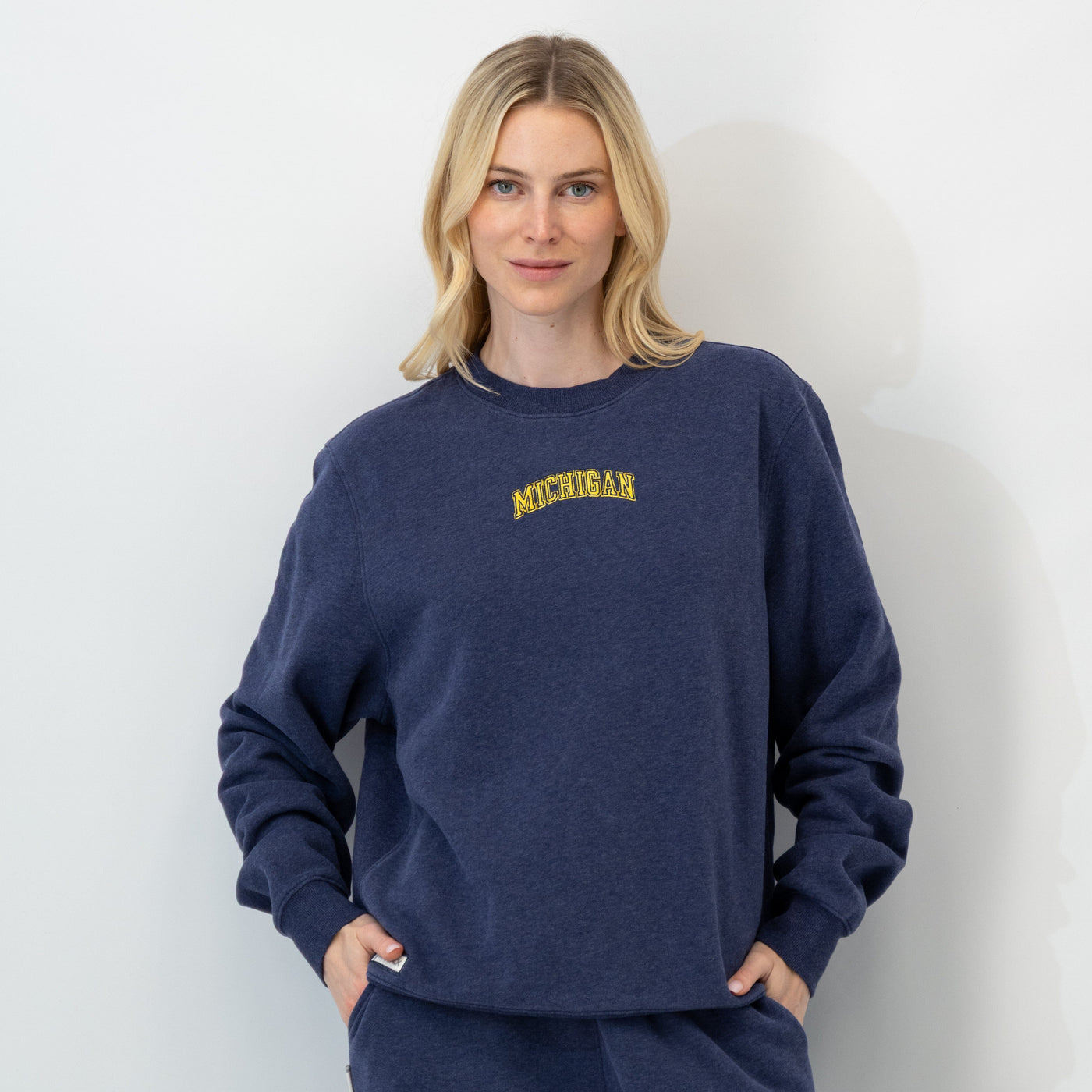 Ready Collegiate Crewneck - Michigan | Heather - Fleet Navy - Michigan - 1 (Women)